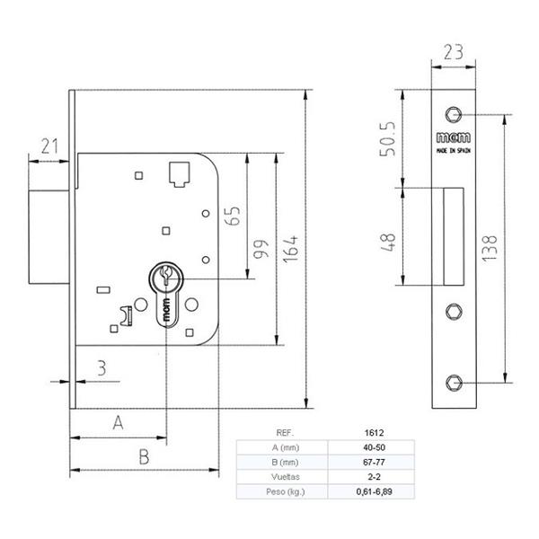 cerradura mcm 1612