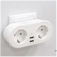 Enchufe 2 tomas + 2 USB smart modelo Garza